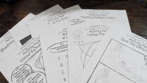 spread pages of activity pack